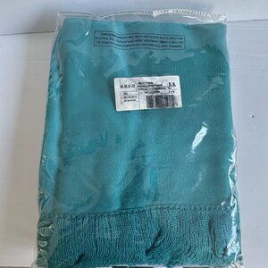 Cozelle Ruffle Throw Blanket Peacock Decorative Acrylic Home Decor Cozy NOS 2012